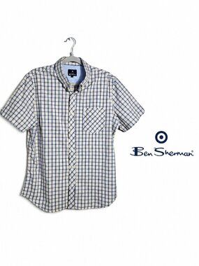 Ben Sherman Men's Checkered Short Sleeve Shirt M